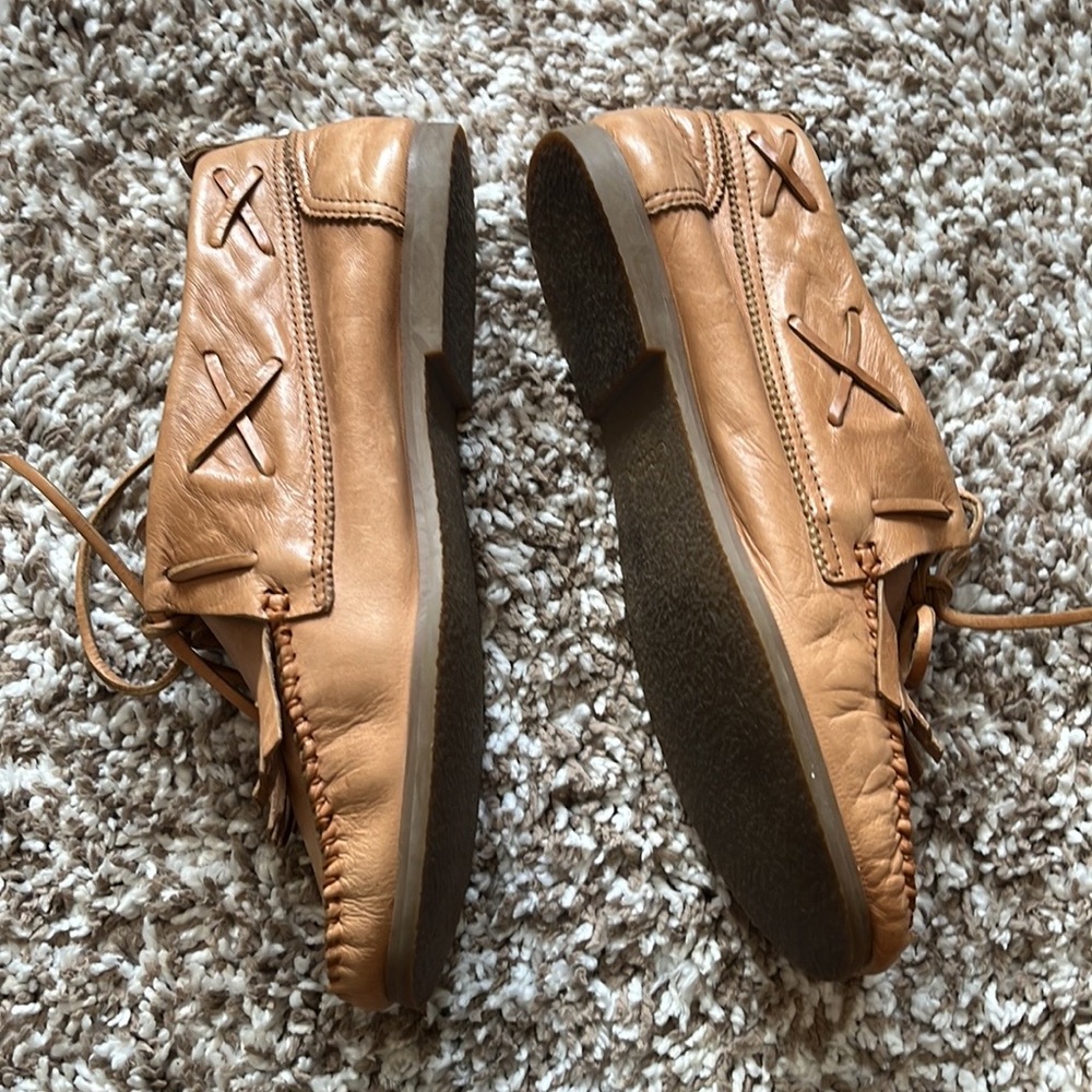 COACH VINTAGE POPPY LEATHER MOCCASINS (8) - Picture 4 of 6